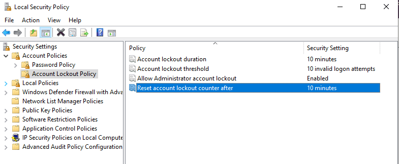 How to configure account lockout policy in Windows Server
