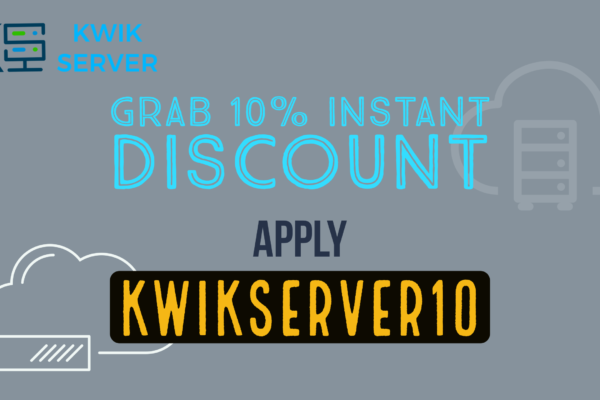 Kwik Server offers an instant discount of 10% on VPS