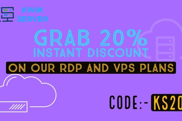 Kwik Server, a reputed name as cheap shared RDP provider, has 20 % discount on all RDP plans.